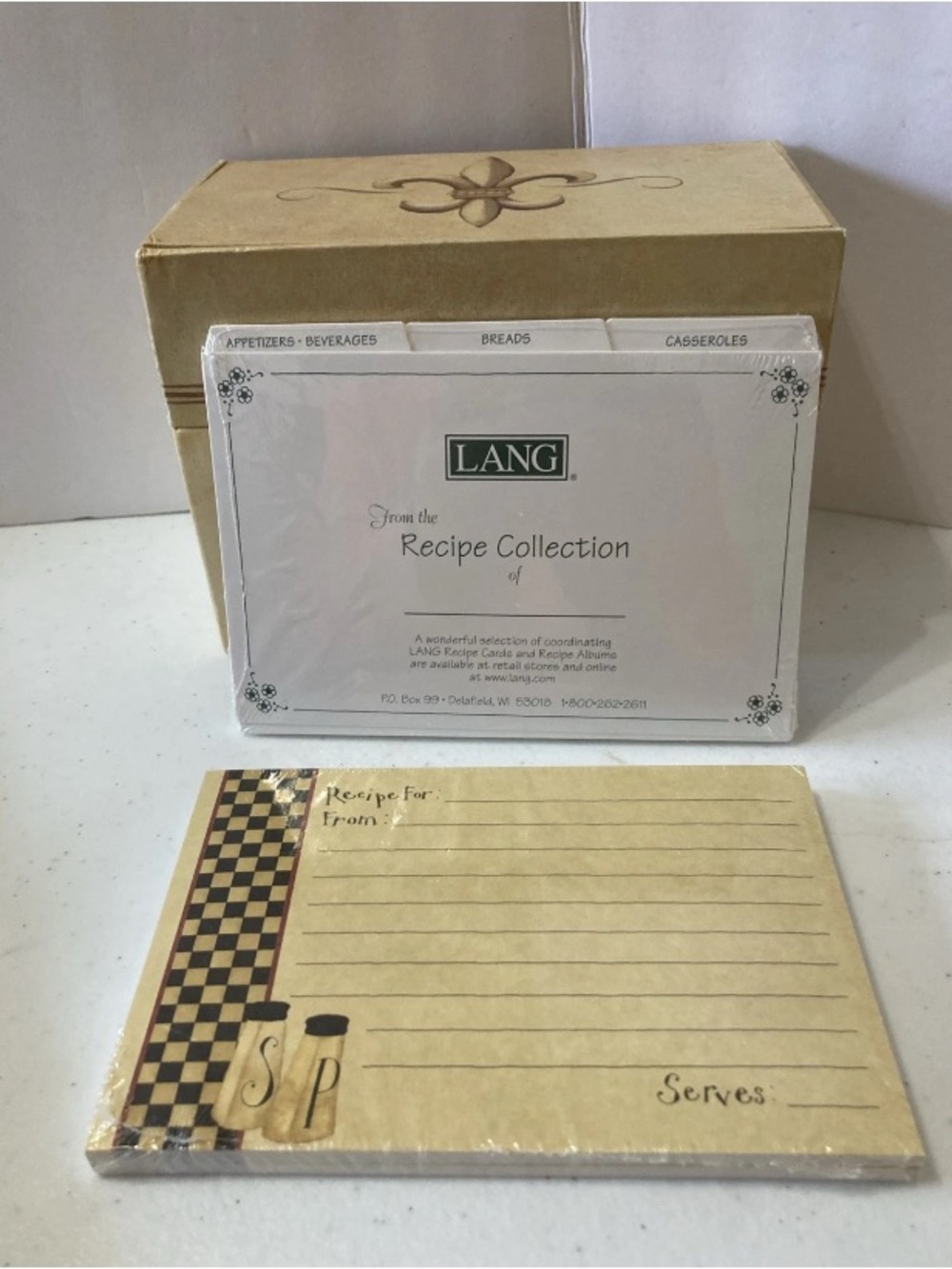Lang Recipe Card Collection Box Set Fleur De Lis Design